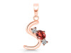 Garnet & White Topaz Alphabet S Pendant GAR-RDA-71.
