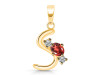 Garnet & White Topaz Alphabet S Pendant GAR-RDA-71.