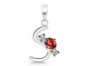 Garnet & White Topaz Alphabet S Pendant GAR-RDA-71.