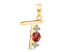 Garnet & White Topaz Alphabet T Pendant GAR-RDA-72.