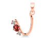 Garnet & White Topaz Alphabet U Pendant GAR-RDA-73.