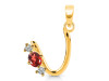 Garnet & White Topaz Alphabet U Pendant GAR-RDA-73.