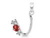 Garnet & White Topaz Alphabet U Pendant GAR-RDA-73.