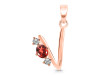 Garnet & White Topaz Alphabet V Pendant GAR-RDA-74.