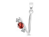 Garnet & White Topaz Alphabet V Pendant GAR-RDA-74.