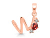 Garnet & White Topaz Alphabet W Pendant GAR-RDA-75.