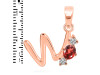 Garnet & White Topaz Alphabet W Pendant GAR-RDA-75.