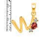 Garnet & White Topaz Alphabet W Pendant GAR-RDA-75.
