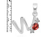 Garnet & White Topaz Alphabet W Pendant GAR-RDA-75.