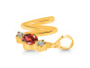 Garnet & White Topaz Alphabet W Pendant GAR-RDA-75.