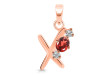 Garnet & White Topaz Alphabet X Pendant GAR-RDA-76.