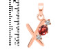 Garnet & White Topaz Alphabet X Pendant GAR-RDA-76.
