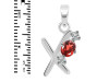 Garnet & White Topaz Alphabet X Pendant GAR-RDA-76.