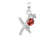 Garnet & White Topaz Alphabet X Pendant GAR-RDA-76.