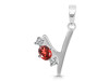 Garnet & White Topaz Alphabet Y Pendant GAR-RDA-77.