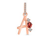Garnet & White Topaz Alphabet A Pendant GAR-RDA-79.
