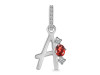 Garnet & White Topaz Alphabet A Pendant GAR-RDA-79.