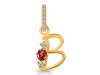 Garnet & White Topaz Alphabet B Pendant GAR-RDA-80.
