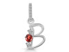 Garnet & White Topaz Alphabet B Pendant GAR-RDA-80.