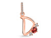 Garnet & White Topaz Alphabet D Pendant GAR-RDA-82.
