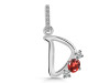 Garnet & White Topaz Alphabet D Pendant GAR-RDA-82.
