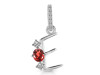 Garnet & White Topaz Alphabet E Pendant GAR-RDA-83