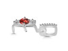 Garnet & White Topaz Alphabet E Pendant GAR-RDA-83