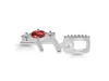 Garnet & White Topaz Alphabet F Pendant GAR-RDA-84.