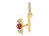 Garnet & White Topaz Alphabet H Pendant GAR-RDA-86.