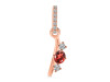 Garnet & White Topaz Alphabet I Pendant GAR-RDA-87.
