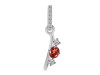 Garnet & White Topaz Alphabet I Pendant GAR-RDA-87.