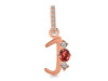 Garnet & White Topaz Alphabet J Pendant GAR-RDA-88.