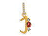 Garnet & White Topaz Alphabet J Pendant GAR-RDA-88.