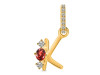 Garnet & White Topaz Alphabet K Pendant GAR-RDA-89.