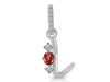 Garnet & White Topaz Alphabet L Pendant GAR-RDA-90.
