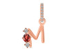 Garnet & White Topaz Alphabet M Pendant GAR-RDA-91.