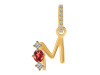 Garnet & White Topaz Alphabet M Pendant GAR-RDA-91.