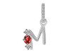 Garnet & White Topaz Alphabet M Pendant GAR-RDA-91.