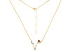 Pisces Zodiac Star Constellation Garnet & White Topaz Necklace GAR-RDN-387.