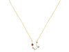 Aquarius Zodiac Star Constellation Garnet & White Topaz Necklace GAR-RDN-487.