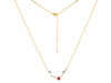 Aries Zodiac Star Constellation Garnet & White Topaz Necklace GAR-RDN-488.