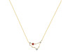 Capricorn Zodiac Star Constellation Garnet & White Topaz Necklace GAR-RDN-489.