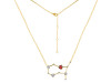 Gemini Zodiac Star Constellation Garnet & White Topaz Necklace GAR-RDN-490.