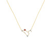 Leo Zodiac Star Constellation Garnet & White Topaz Necklace GAR-RDN-493.