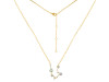 Aquarius Zodiac Star Constellation Green Amethyst & White Topaz Necklace GRA-RDN-487.