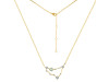 Capricorn Zodiac Star Constellation Green Amethyst & White Topaz Necklace GRA-RDN-489.