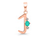 Green Onyx & White Topaz Alphabet J Pendant GRO-RDA-10.