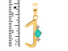 Green Onyx & White Topaz Alphabet J Pendant GRO-RDA-10.