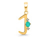 Green Onyx & White Topaz Alphabet J Pendant GRO-RDA-10.