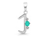 Green Onyx & White Topaz Alphabet J Pendant GRO-RDA-10.